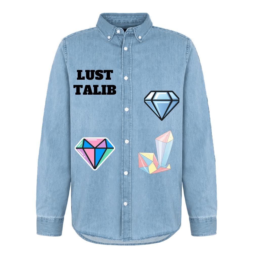 Men’s Organic Denim Shirt by Stanley/Stella LUST TALIB collection “We Live” - LustTalib