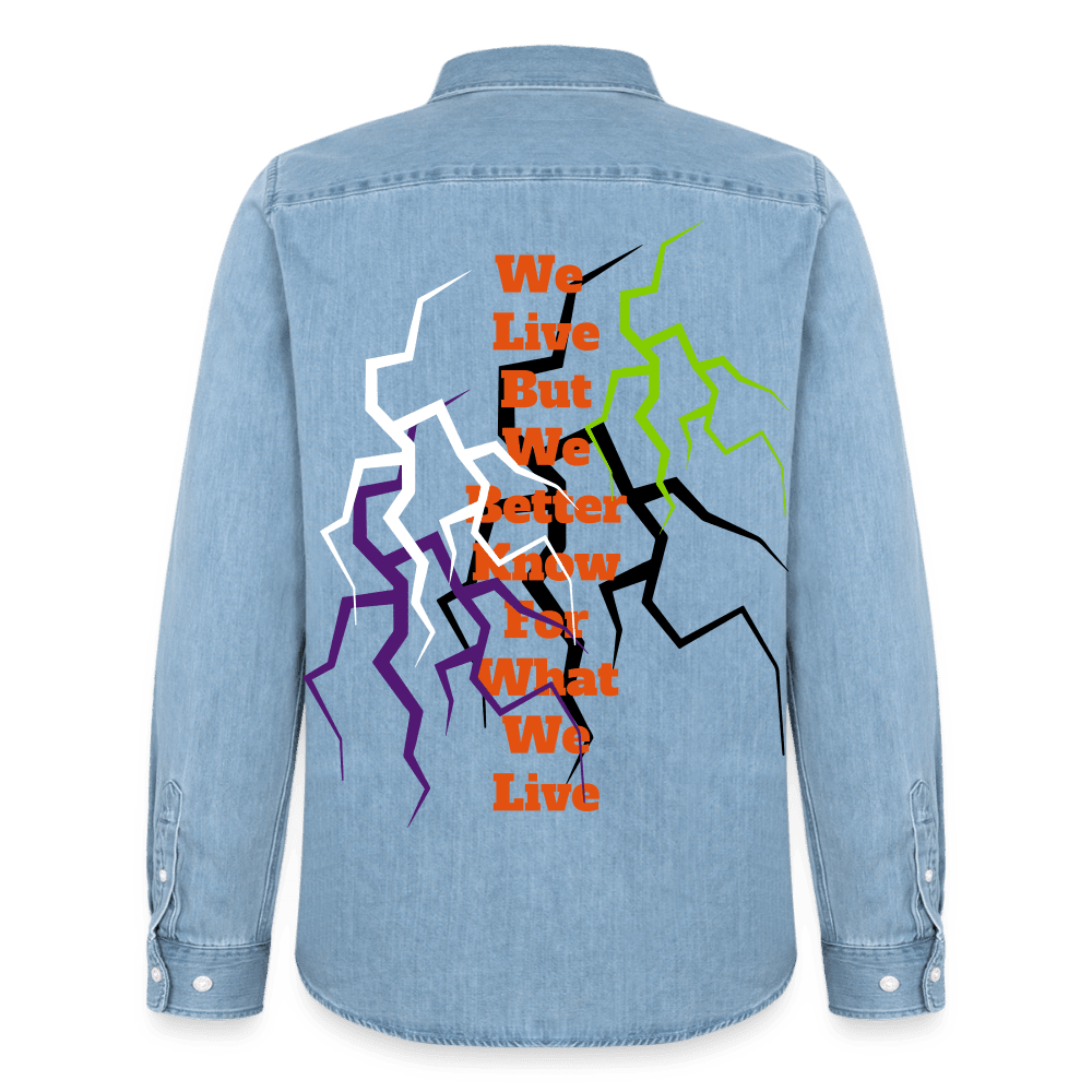 Men’s Organic Denim Shirt by Stanley/Stella LUST TALIB collection “We Live” - LustTalib