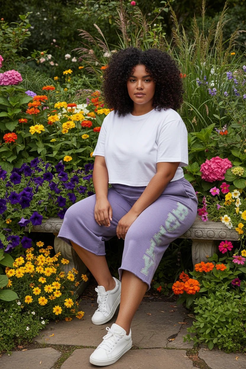 Retro Streetwear perfect Purple Shorts Sunfade Letter Print Capri Pants JIGGY American Hip Hop Casual Unisex Baggy SWEAT - LustTalib
