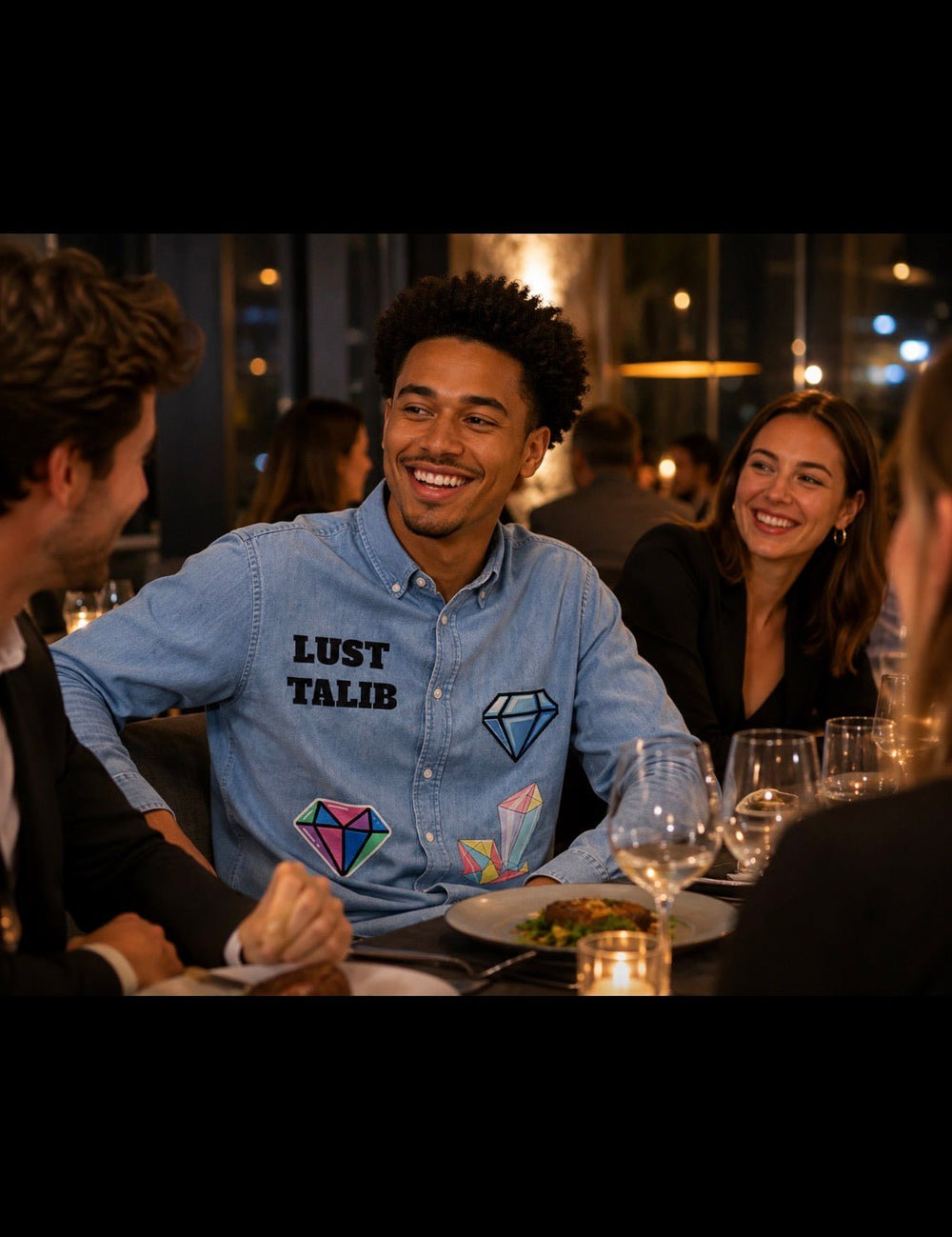 Men’s Organic Denim Shirt by Stanley/Stella LUST TALIB collection “We Live” - LustTalib