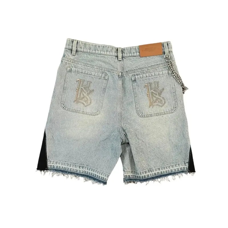 American Retro Denim Shorts Jiggy Jeans Hip Hop Cartoon Baggy - LustTalib