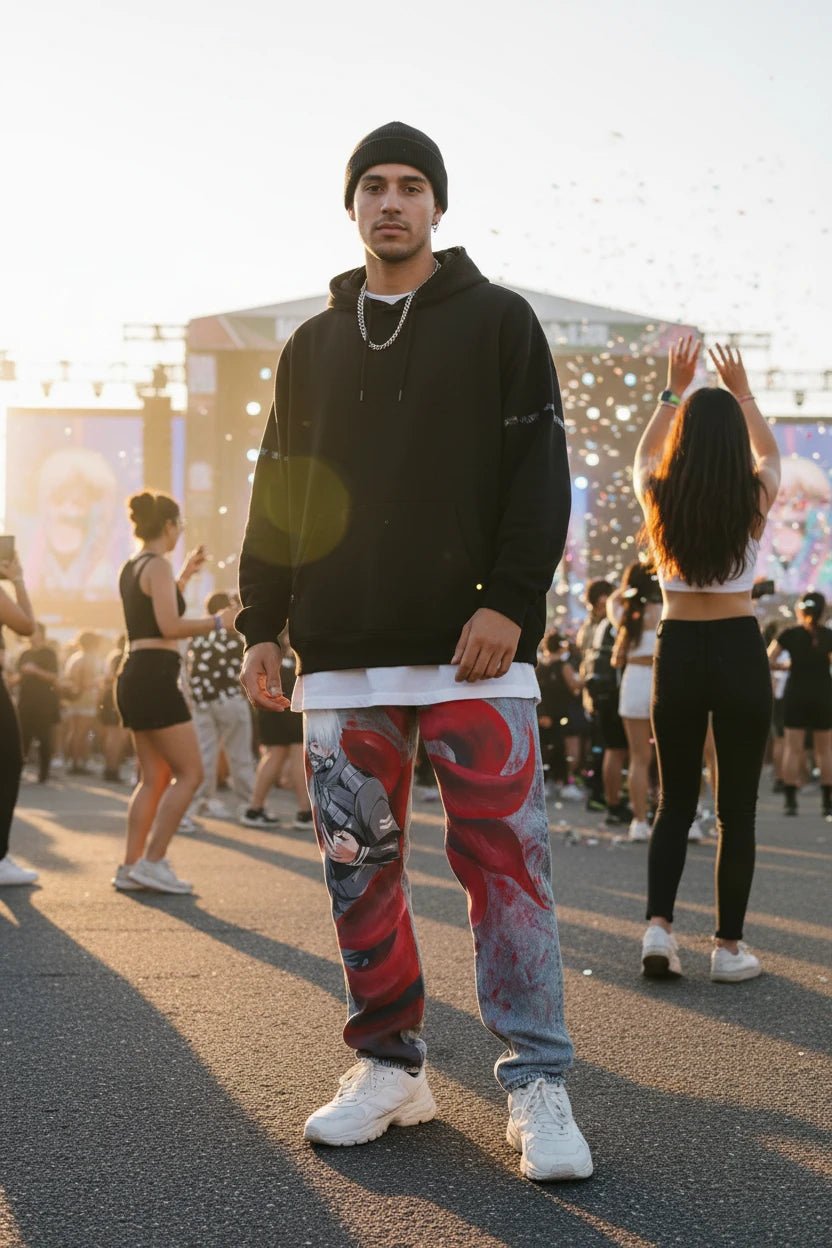 High Street Popular Anime Jeans Y2k Baggy Jeans Vintage Wide Leg Denim PantsStreetwear Couples Trouser Men Clothing - LustTalib