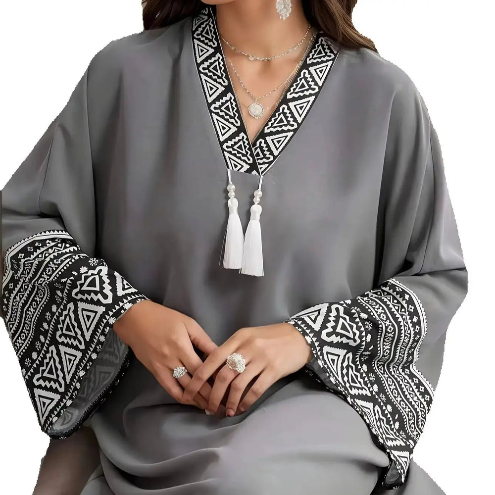 Abaya Femme Chiffon – Robe Longue à Franges Style Moyen-Orient – LustTalib - LustTalib