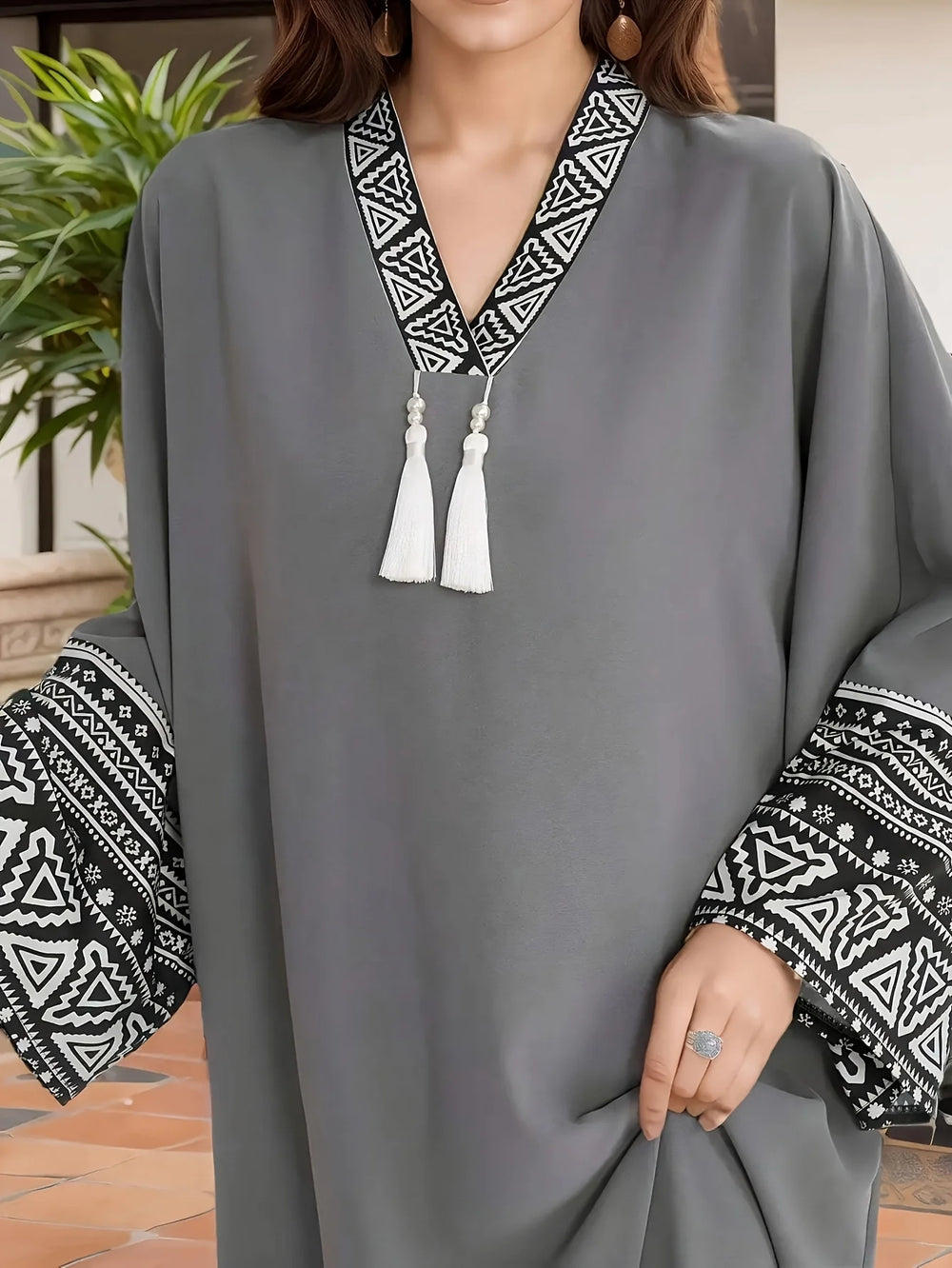 Abaya Femme Chiffon – Robe Longue à Franges Style Moyen-Orient – LustTalib - LustTalib